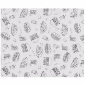 Papier ingraissable,  ,  Motif illustration fast-food,  5... - restauration professionnel de qualité