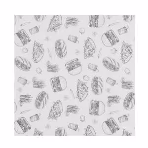 Papier ingraissable,  ,  Motif illustration fast food,  5... - cuisine professionnel de qualité