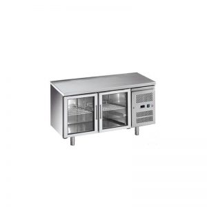 Desserte réfrigérée 2 portes vitrées en 700mm de profondeur