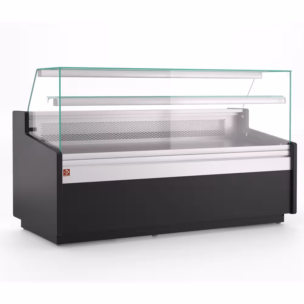 Comptoir vitrine ventilé,  avec réserve - - cuisine professionnel de qualité