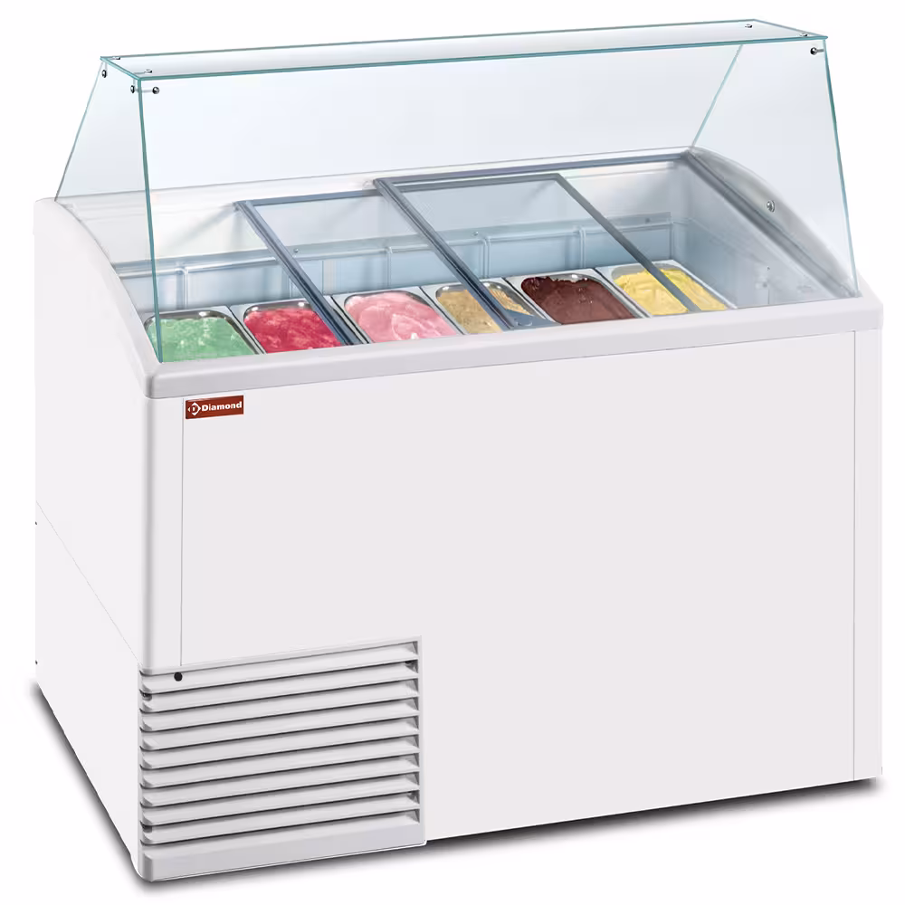 Comptoir présentoir pour crème glacée,  10 bacs (5 Lt) - équipement professionnel de qualité