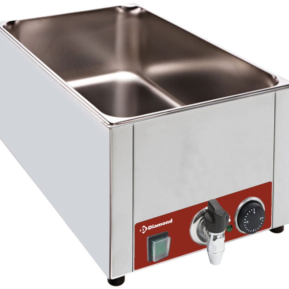 Bain-marie de table électrique 1/1 - 150 mm + robinet - équipement professionnel de qualité