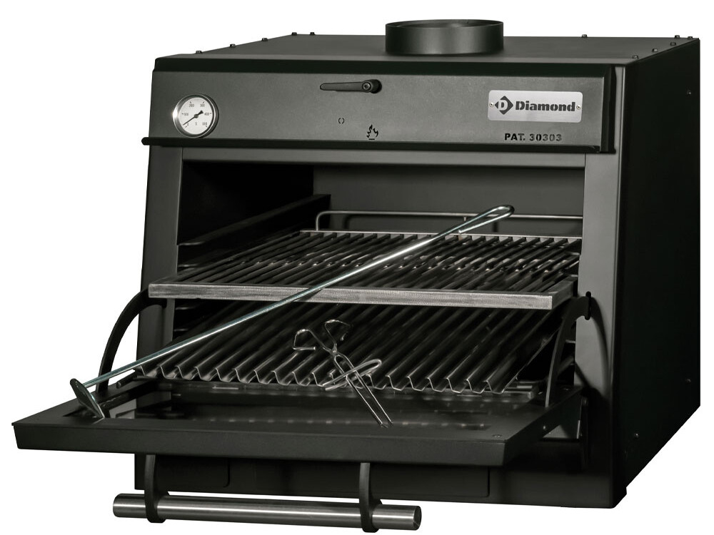 Four- à charbon, 1/1 (60 Kg/h)/Noir - professionnel professionnel de qualité