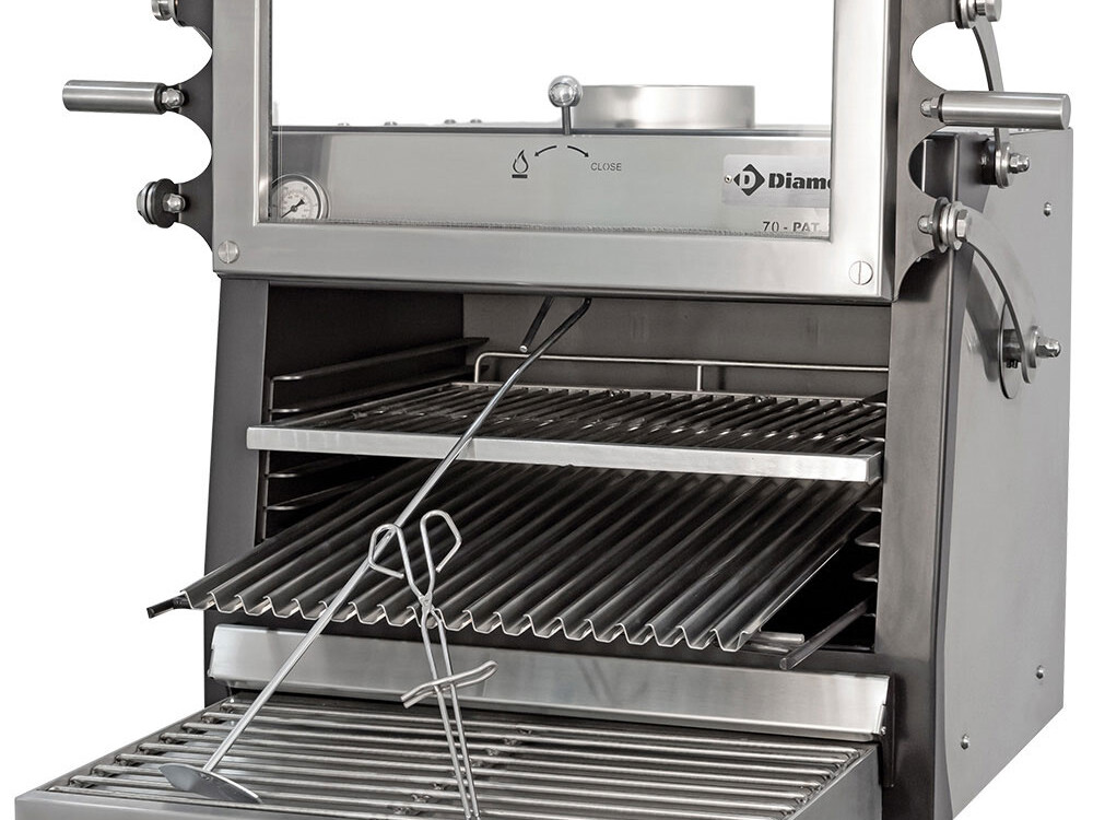 Four- à charbon,  1/1 (60 Kg/h) - Porte relevable/Inox - équipement professionnel de qualité