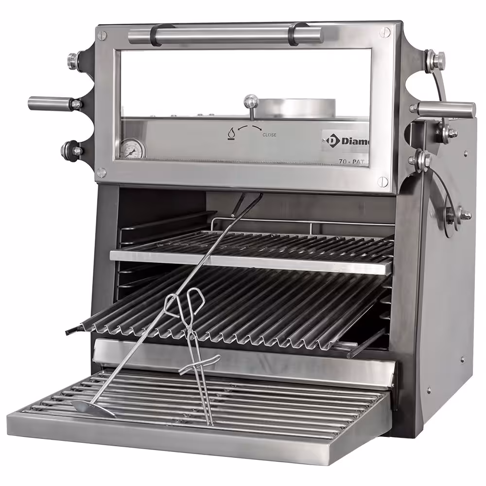 Four- à charbon,  1/1 (60 Kg/h) - Porte relevable/Inox - équipement professionnel de qualité