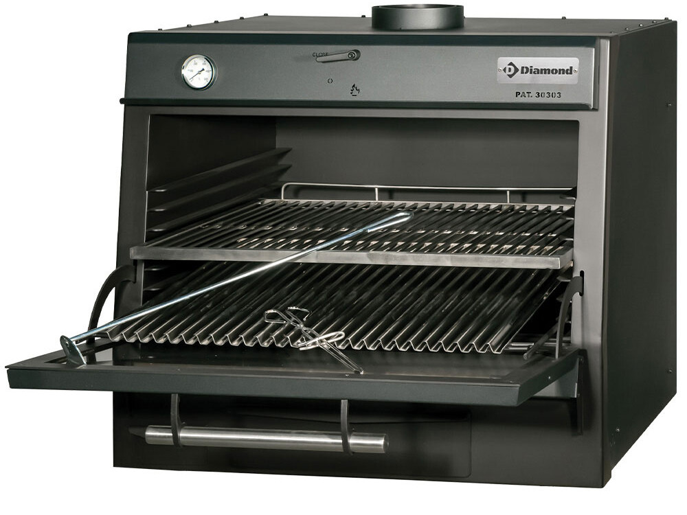 Four- à charbon, 1/1 + GN2/4 (75 Kg/h)/Noir - équipement professionnel de qualité