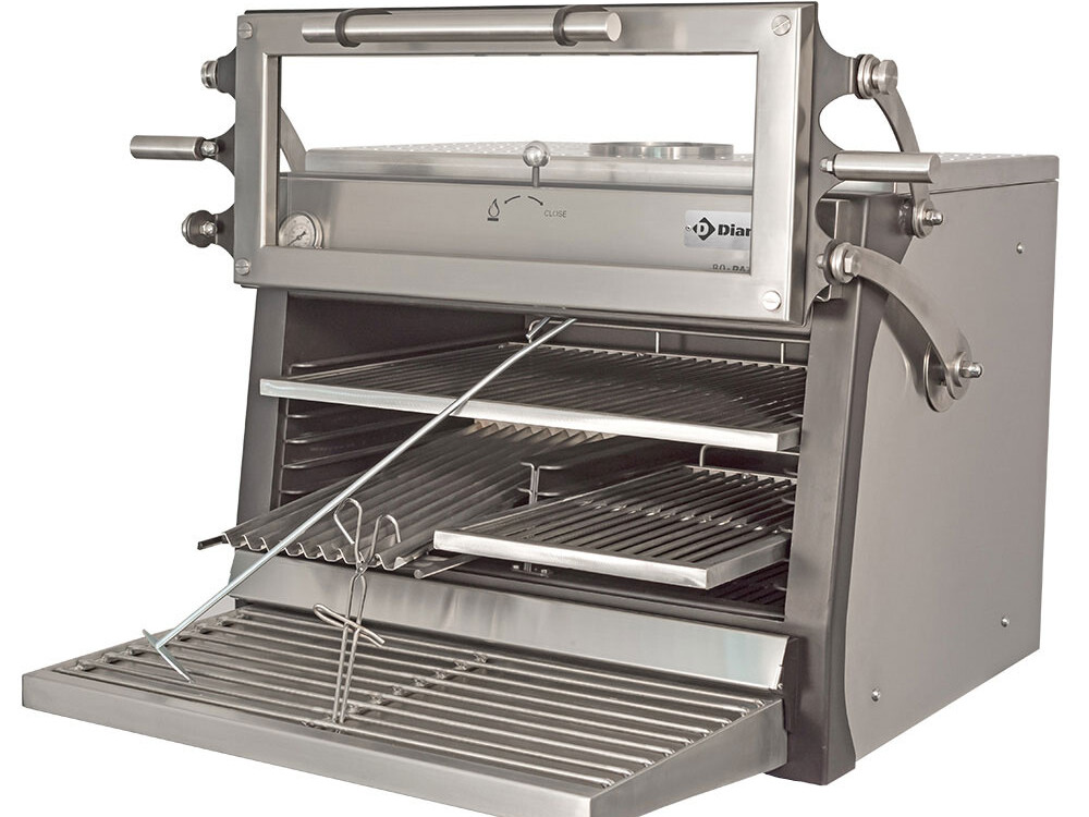 Four- à charbon, 1/1+ GN2/4 (75 Kg/h) - Porte relevable... - cuisine professionnel de qualité