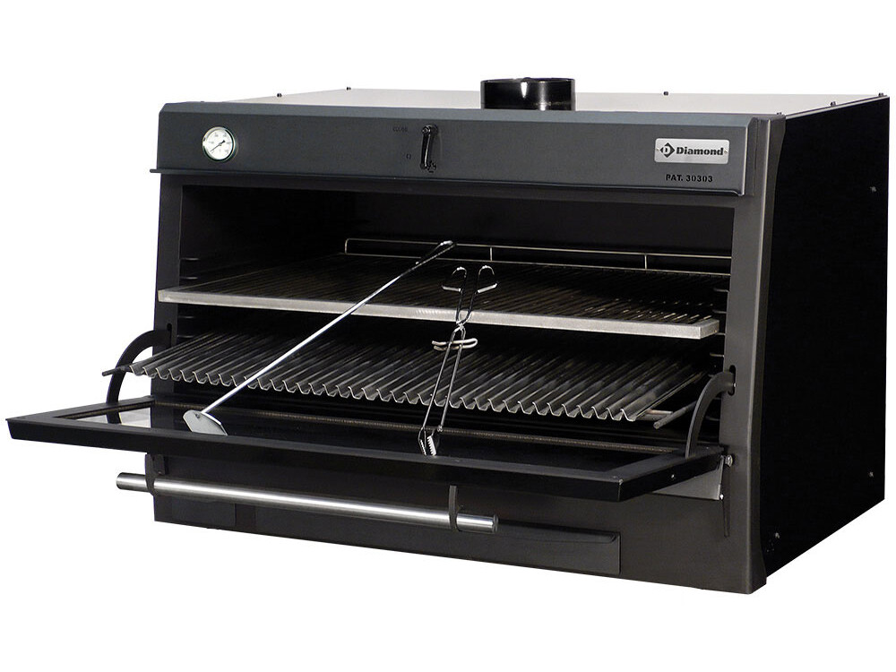 Four- à charbon, 2/1 + GN1/1 (120 Kg/h)/Noir - équipement professionnel de qualité