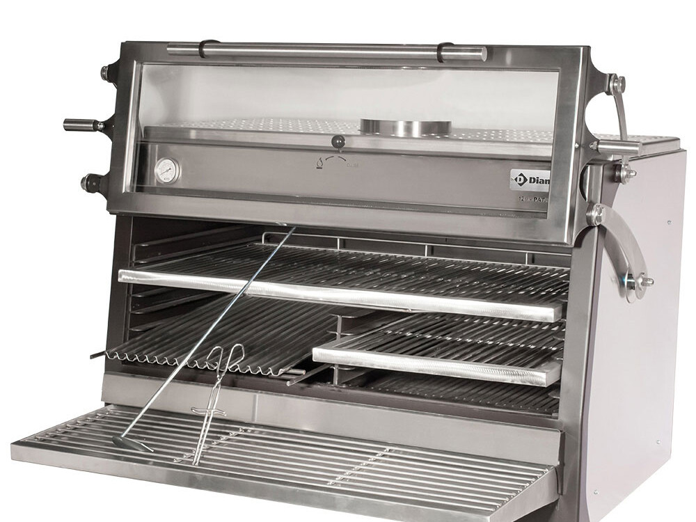 Four- à charbon, 2/1+ GN1/1(120 Kg/h) - Porte relevable... - cuisine professionnel de qualité