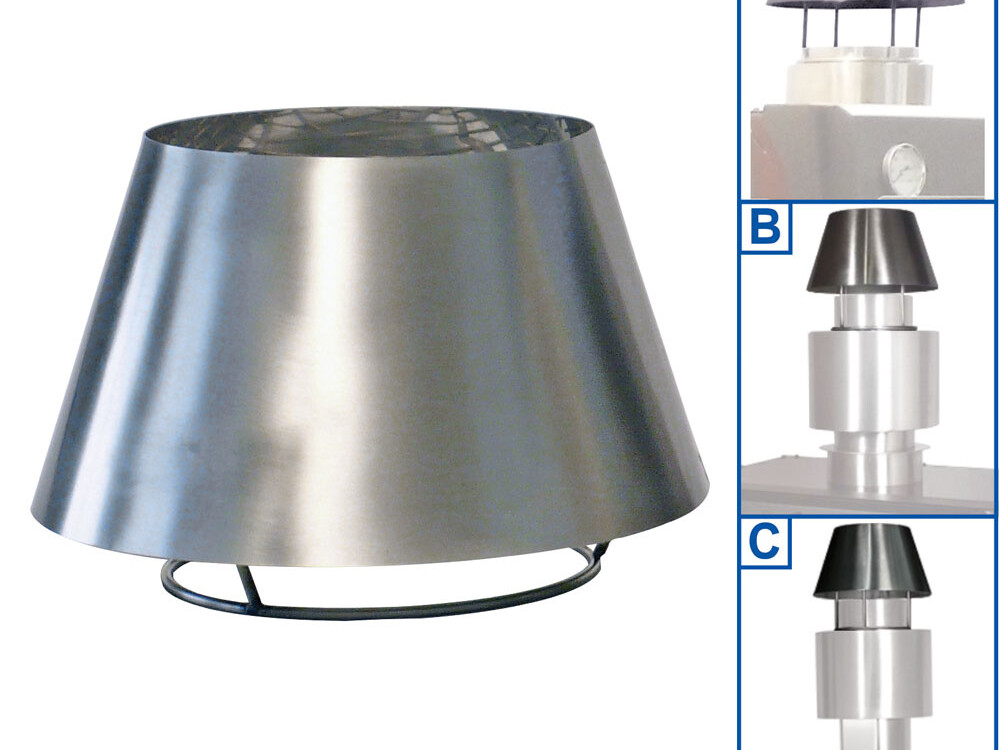 Chapeau cheminée inox (-060 &,  -075) - professionnel professionnel de qualité