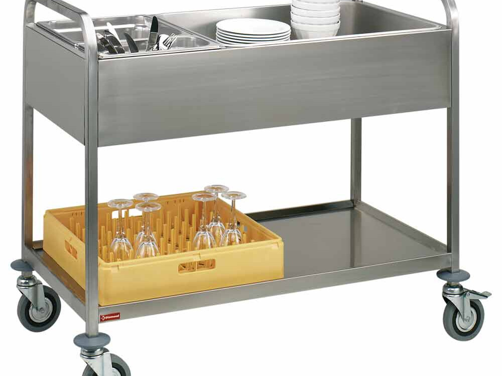 Chariot de dressage inox, 3x 1/1, tablette inférieure - équipement professionnel de qualité