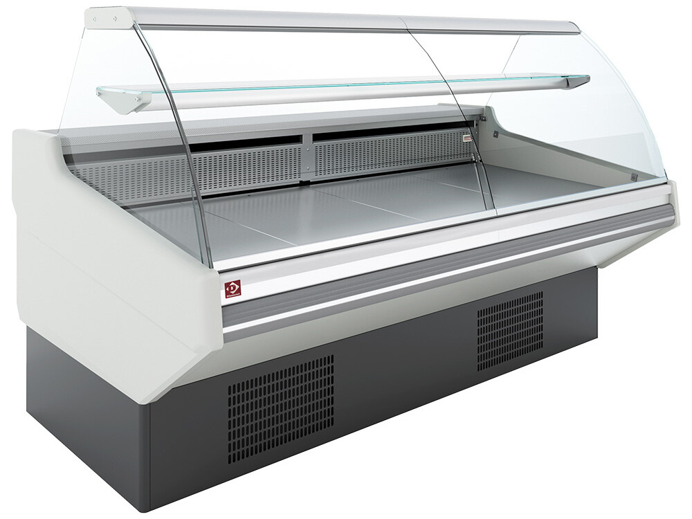 Comptoir ventilé,  avec réserve,  vitre bombée - Frontal - professionnel professionnel de qualité