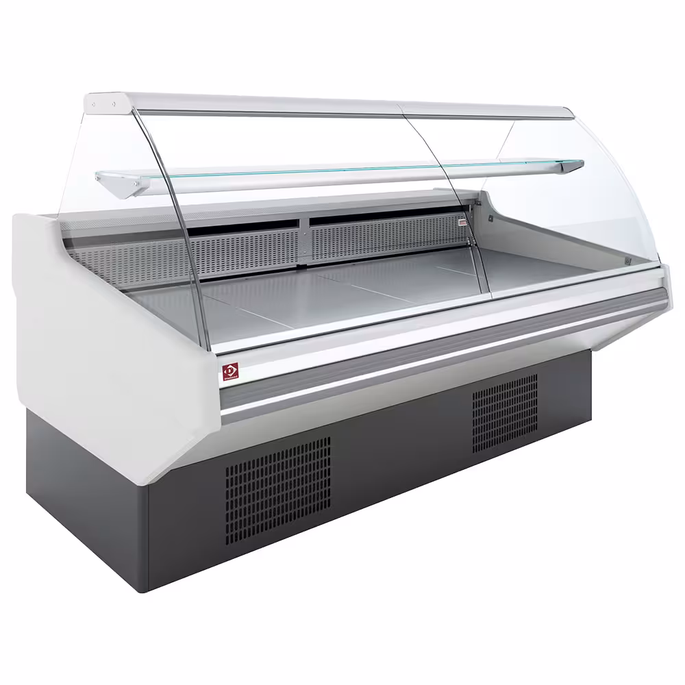 Comptoir ventilé,  avec réserve,  vitre bombée - Frontal - cuisine professionnel de qualité