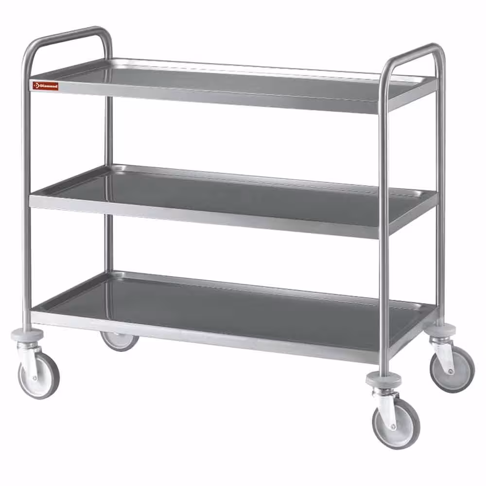 Chariot de service en inox 3 niveaux - professionnel professionnel de qualité