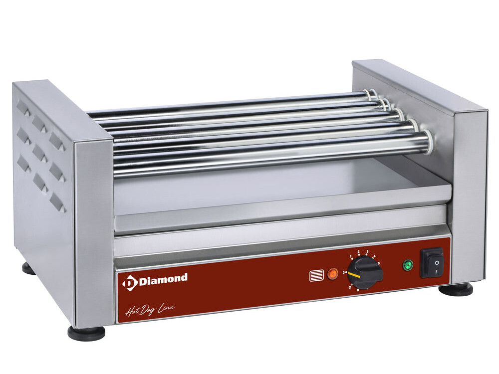 Grill saucisses électrique, à 5 rouleaux - professionnel professionnel de qualité