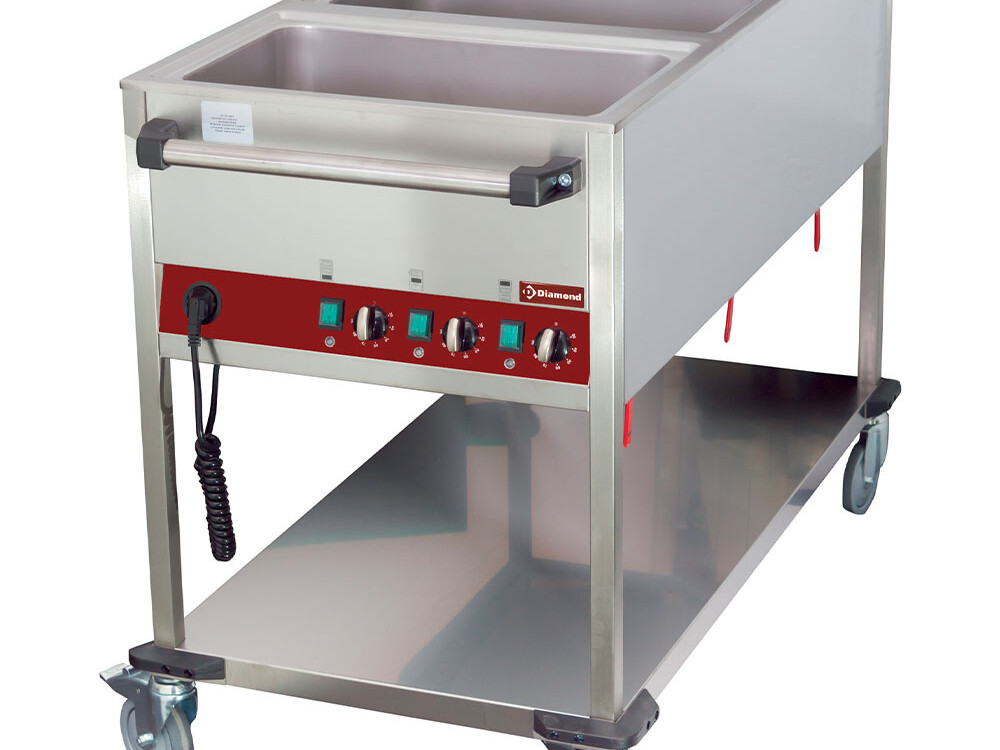 Chariot thermique 3 1/1 h 150 mm, 3 températures - cuisine professionnel de qualité