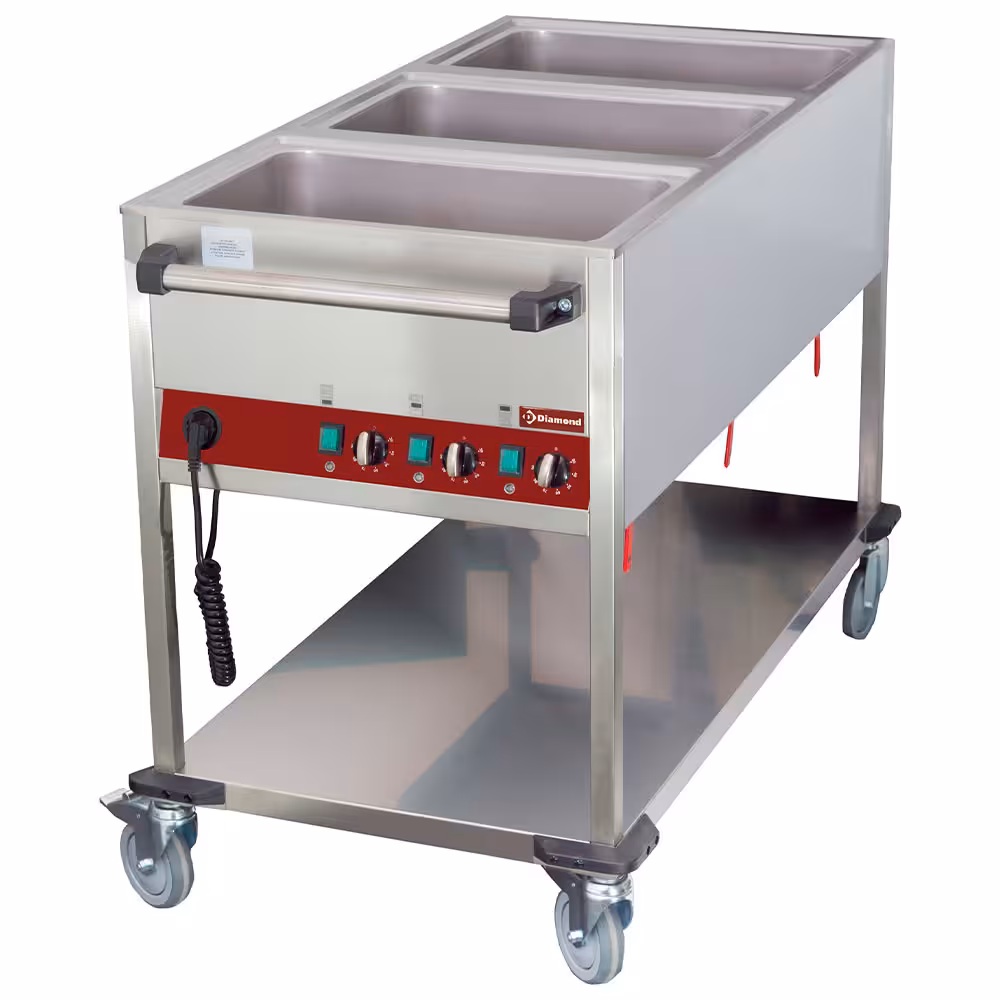 Chariot thermique 3 1/1 h 150 mm,  3 températures - cuisine professionnel de qualité