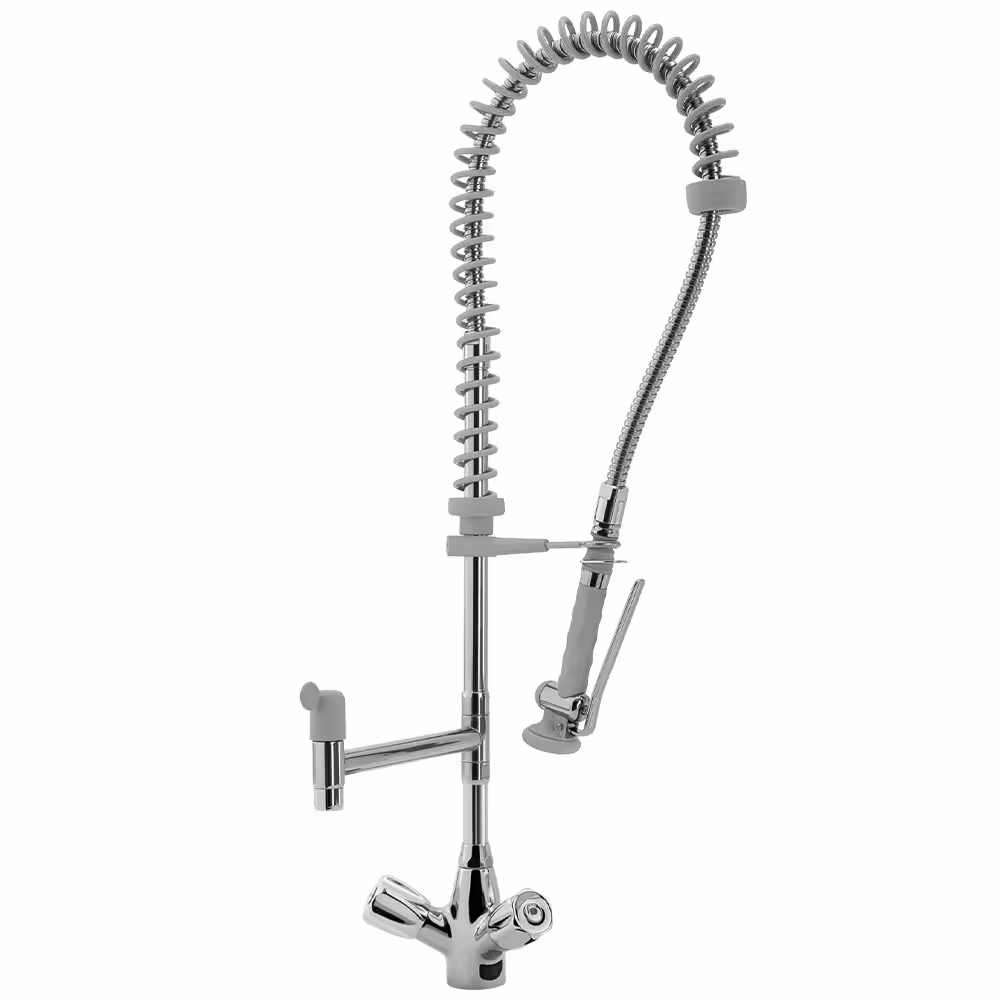 Douchette acier inox et robinet avec groupe mélangeur 
