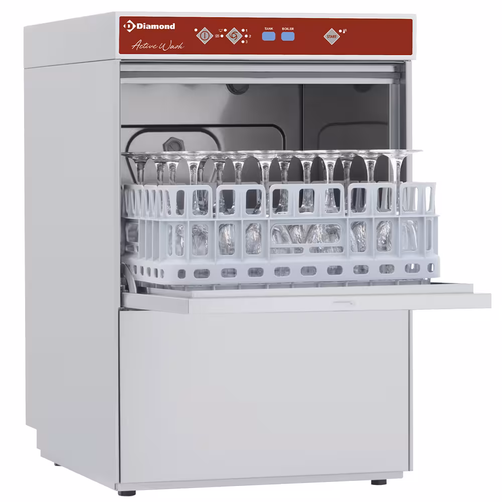 Lave-verres panier carré 400x400 mm + adoucisseur - professionnel professionnel de qualité