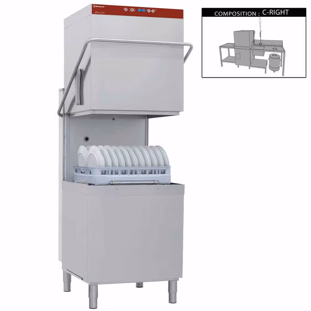 Lave-vaisselle à capot complet, compose de : - équipement professionnel de qualité