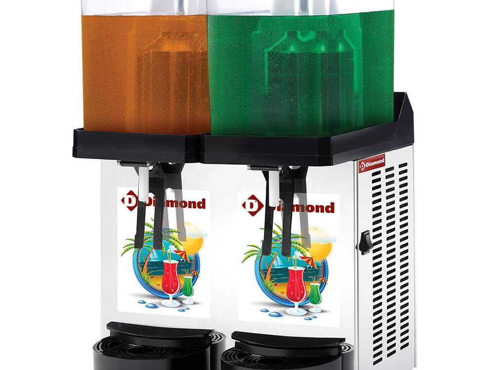 Distributeur de boissons réfrigérées, 2x 12 Lt. - restauration professionnel de qualité