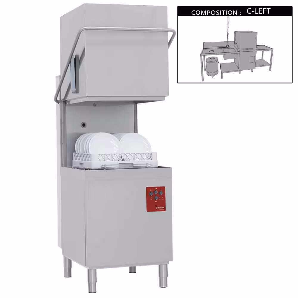Lave-vaisselle à capot complet, compose de : - équipement professionnel de qualité
