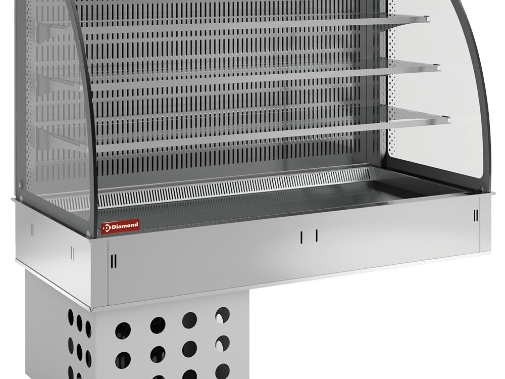 Mural avec cuve et vitrine sur 3 niv. ouverte (avec ridea... - professionnel professionnel de qualité