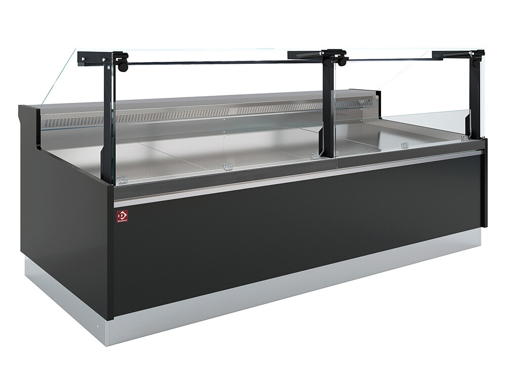 Comptoir ventilé, avec réserve, vitre verticale 90° ... - professionnel professionnel de qualité