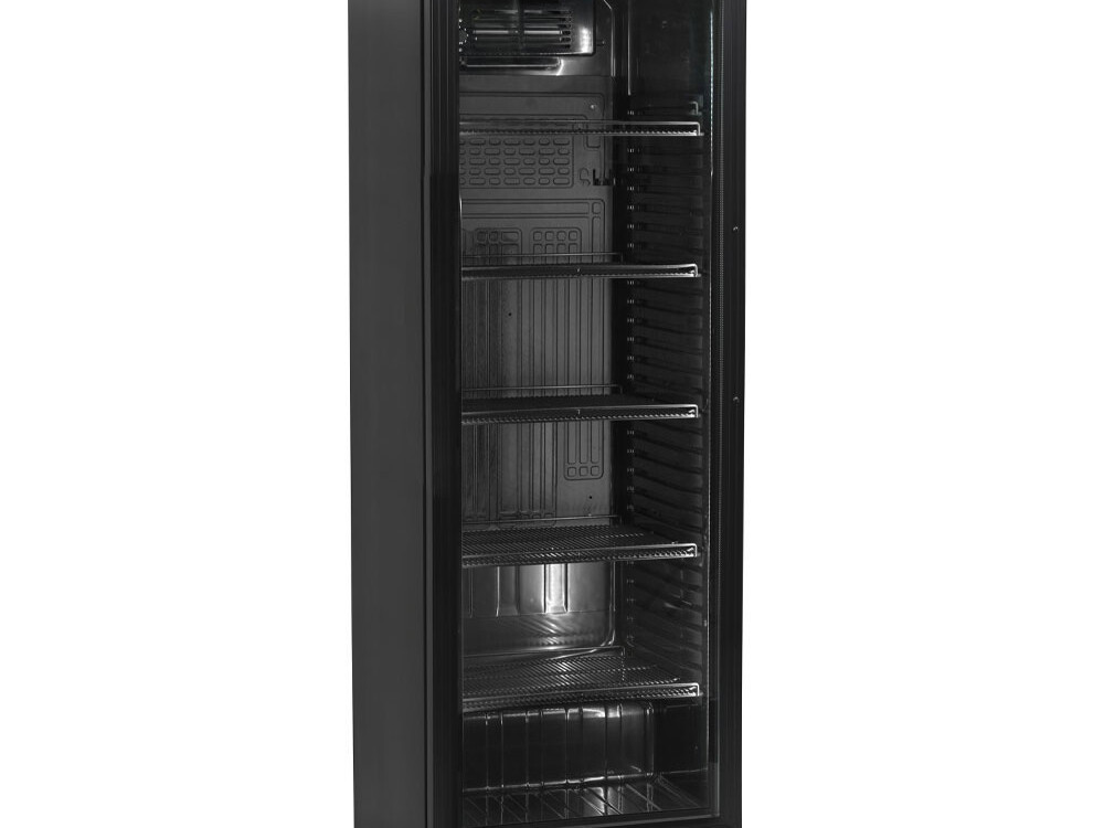 Vitrine ventilé T° positive,  380 Lit,  noire - restauration professionnel de qualité