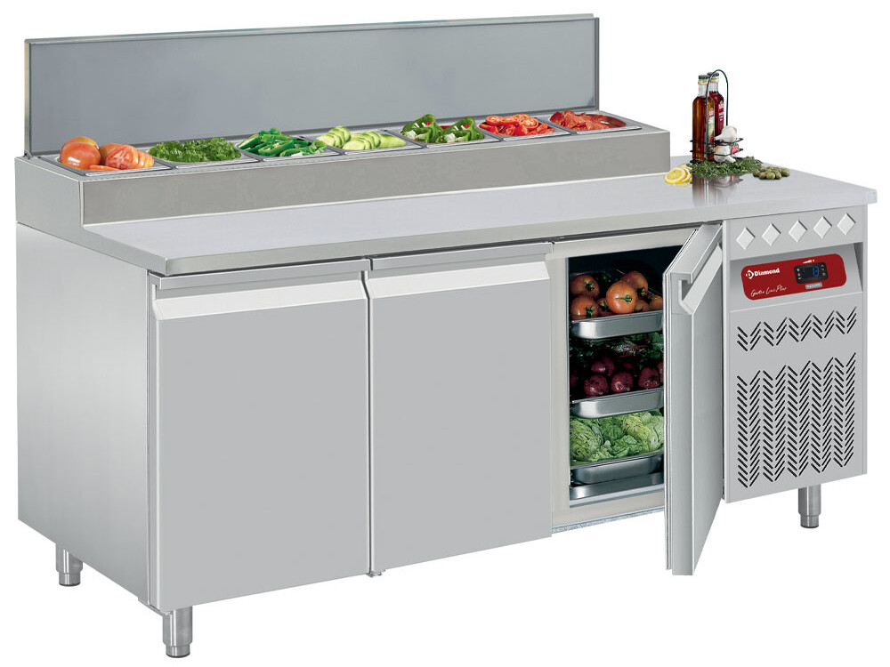 Table frigorifique ventilée,  3 portes 1/1,  405 Lit.&am... - cuisine professionnel de qualité