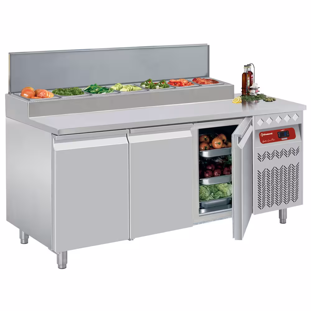 Table frigorifique ventilée,  3 portes 1/1,  405 Lit.&am... - cuisine professionnel de qualité