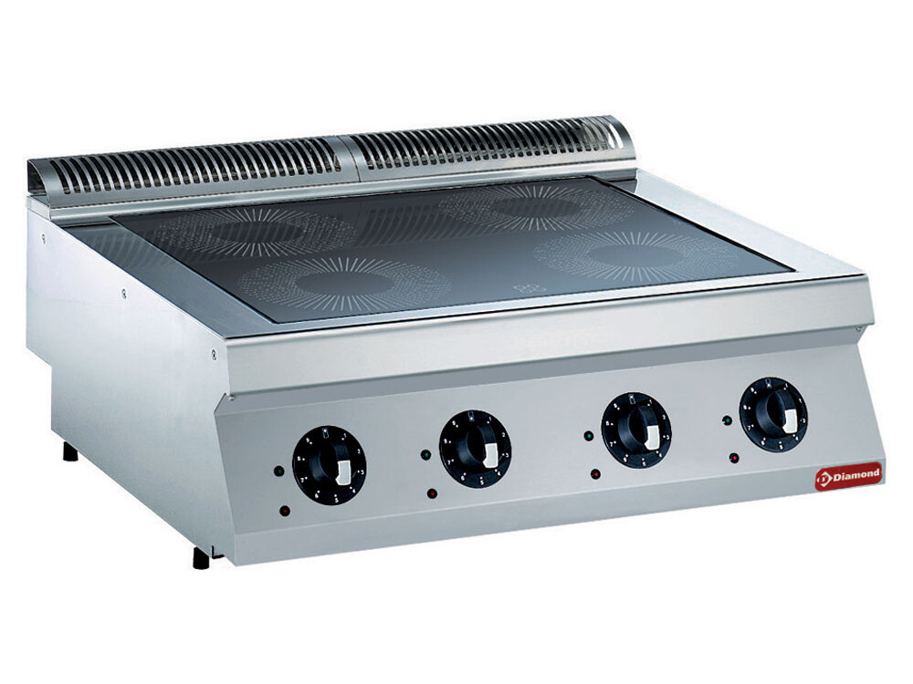 Cuisinière électrique,  4 foyers à induction -- - restauration professionnel de qualité