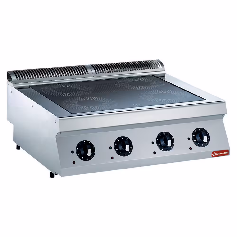 Cuisinière électrique,  4 foyers à induction -- - restauration professionnel de qualité