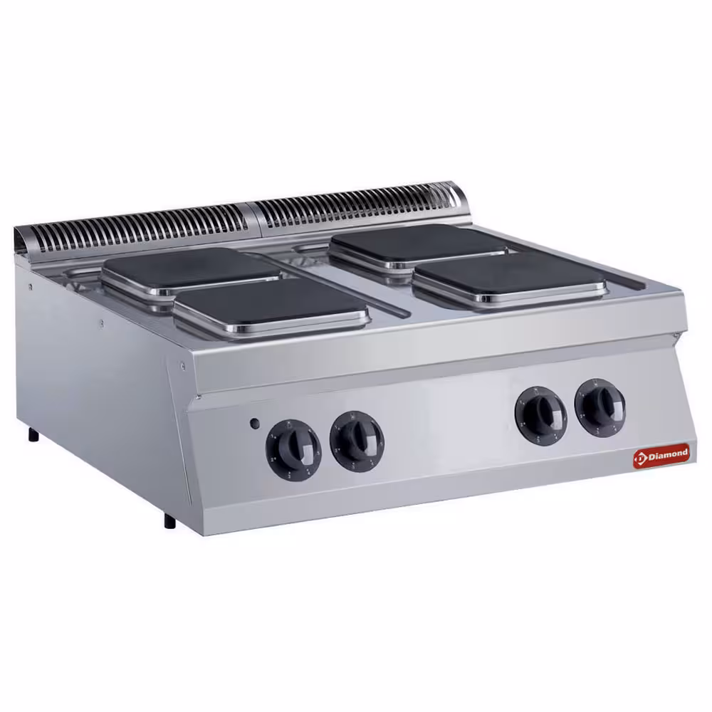 Cuisinière électrique,  4 plaques carrées -- - professionnel professionnel de qualité