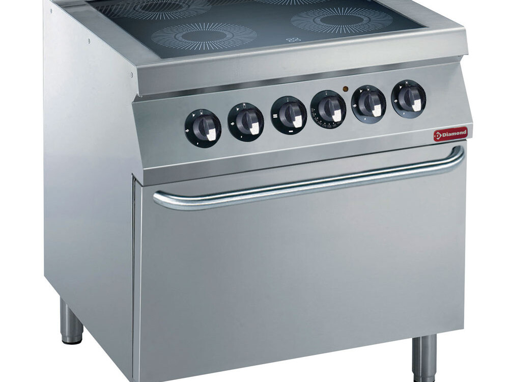 Fourneau électrique 4 plaques vitrocéramiques, four é... - restauration professionnel de qualité