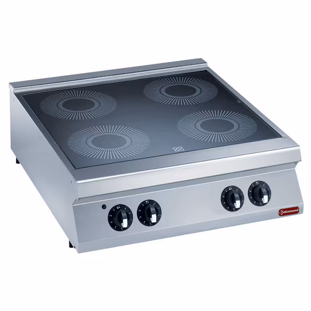 Cuisinière électrique vitrocéramique 4 zones -top- - équipement professionnel de qualité