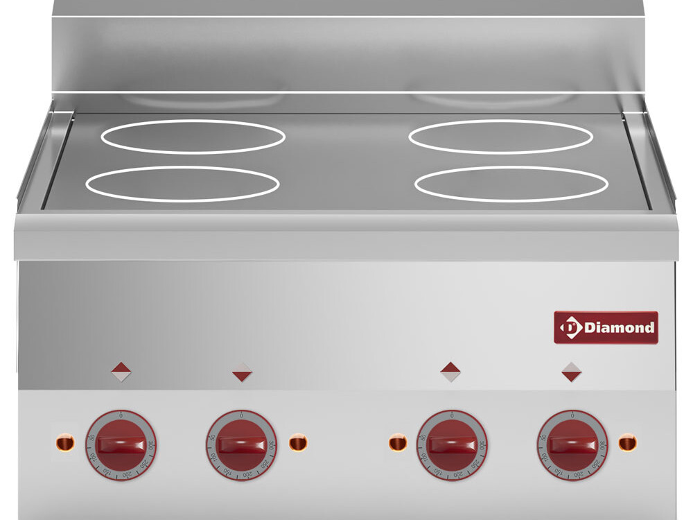 Cuisinière vitrocéramique 4 plaques -Top- - cuisine professionnel de qualité