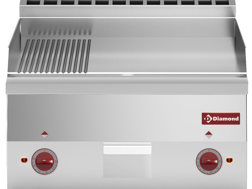 Plaque de cuisson électrique,  2/3 lisse et 1/3 nervuré... - professionnel professionnel de qualité