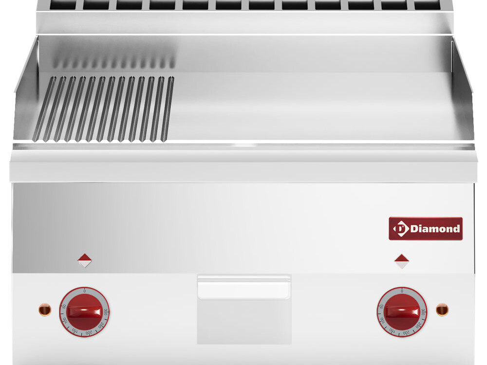 Plaque de cuisson électrique,  2/3 lisse et 1/3 nervuré... - restauration professionnel de qualité