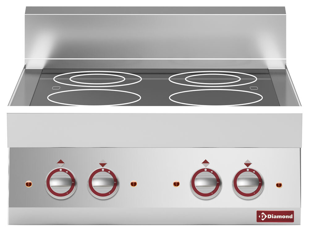 Cuisinière électrique vitrocéramique 4 foyers -Top- - équipement professionnel de qualité