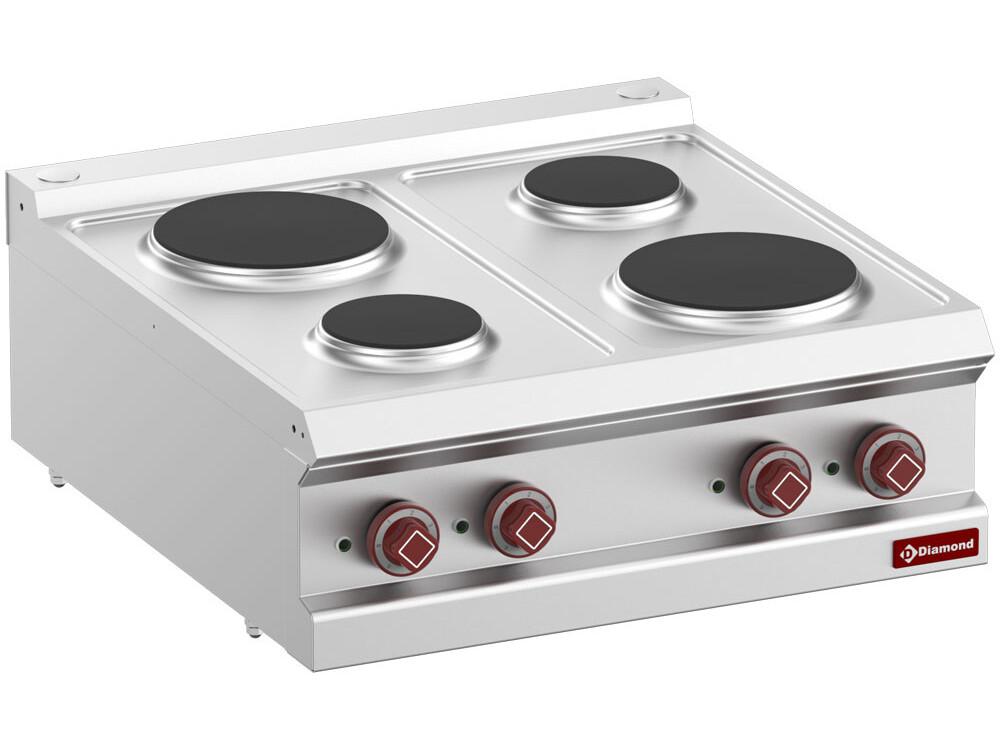Cuisinière électrique 4 plaques rondes -Top- - restauration professionnel de qualité