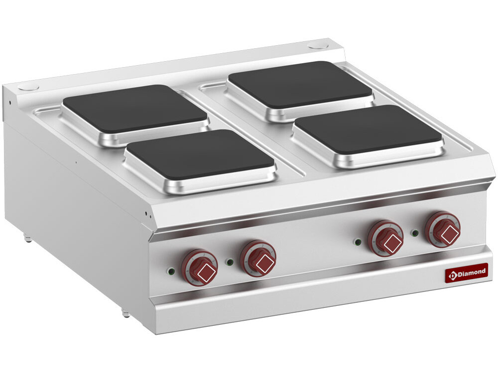Cuisinière électrique 4 plaques carrées -Top- - équipement professionnel de qualité