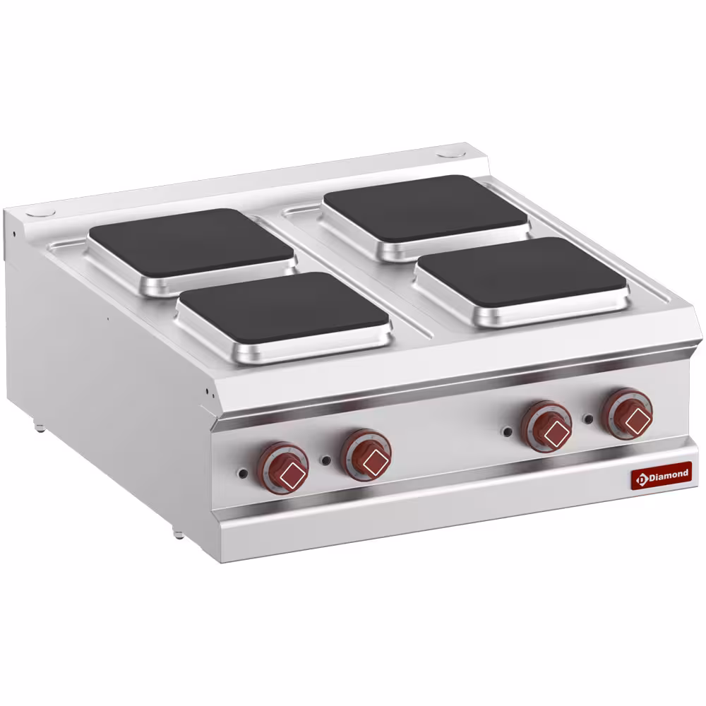 Cuisinière électrique 4 plaques carrées -Top- - équipement professionnel de qualité