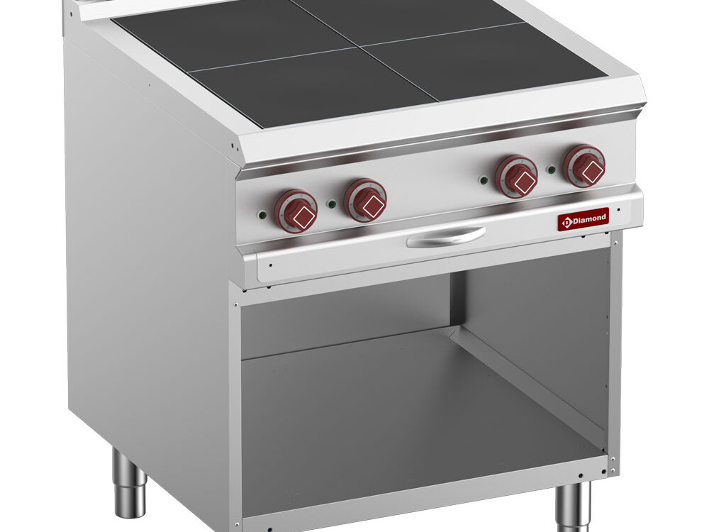 Fourneaux électriques 4 plaques affleurantes, sur armoi... - cuisine professionnel de qualité