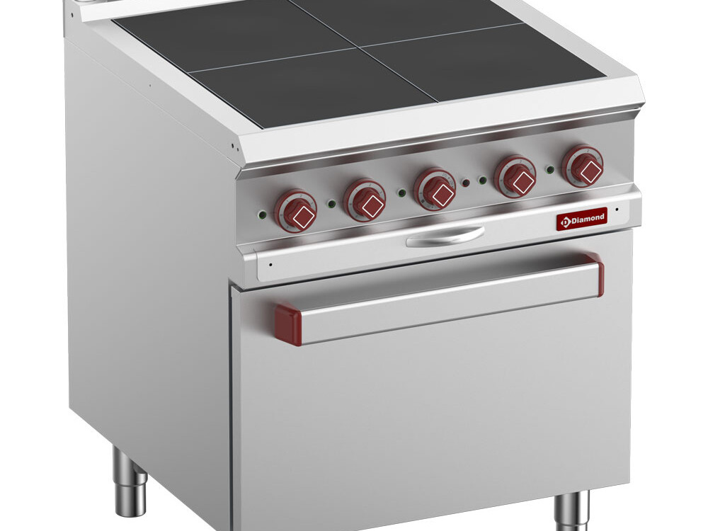 Fourneaux électriques 4 plaques affleurantes, sur four ... - restauration professionnel de qualité