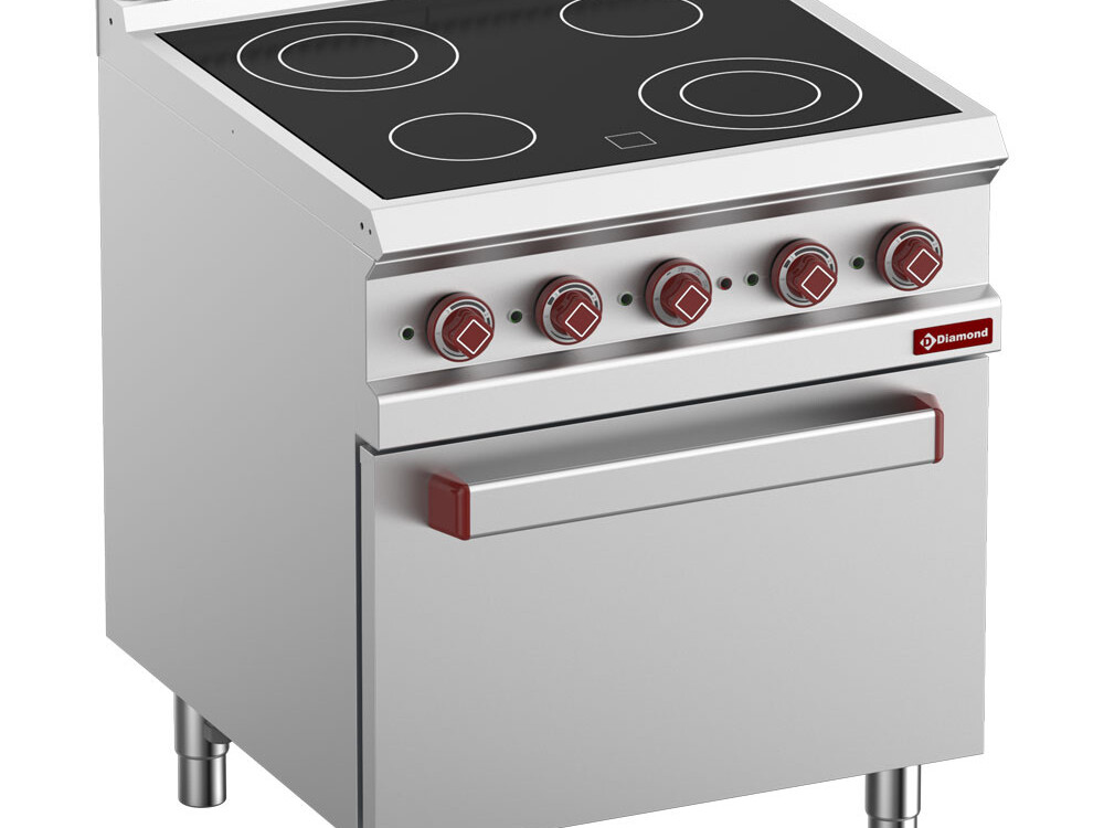 Fourneau vitrocéramique 4 zones,  four 2/1 et grill éle... - restauration professionnel de qualité