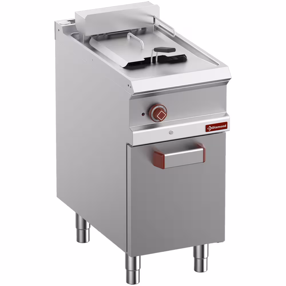 Friteuse électrique 1 cuve 13 litres sur armoire - cuisine professionnel de qualité