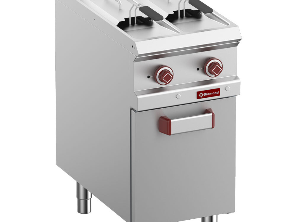 Friteuse électrique 2 cuves de 7 litres sur armoire - professionnel professionnel de qualité