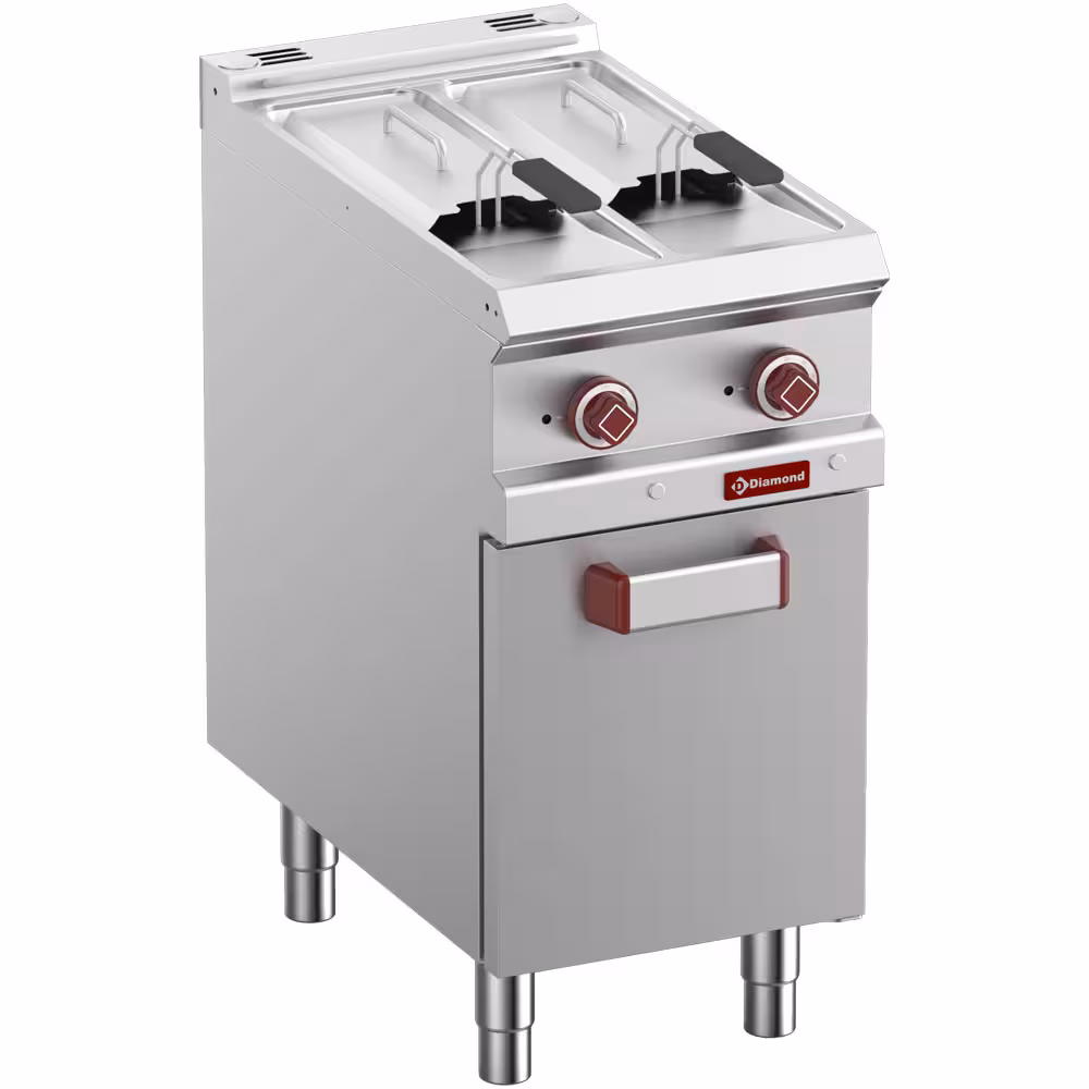 Friteuse électrique 2 cuves de 7 litres sur armoire - professionnel professionnel de qualité
