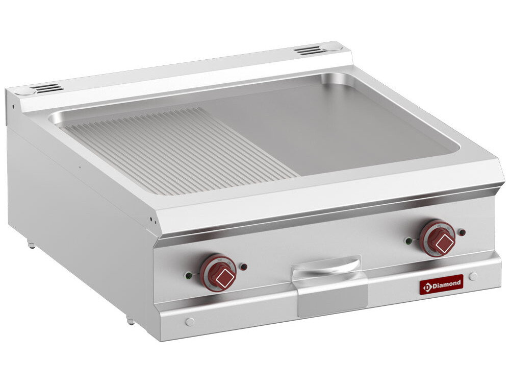 Plaque de cuisson électrique,  1/2 lisse 1/2 rainurée, ... - professionnel professionnel de qualité